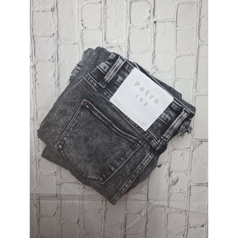 Petra 153 Women's 7/27 Black Distressed Flare Leg Denim Jeans